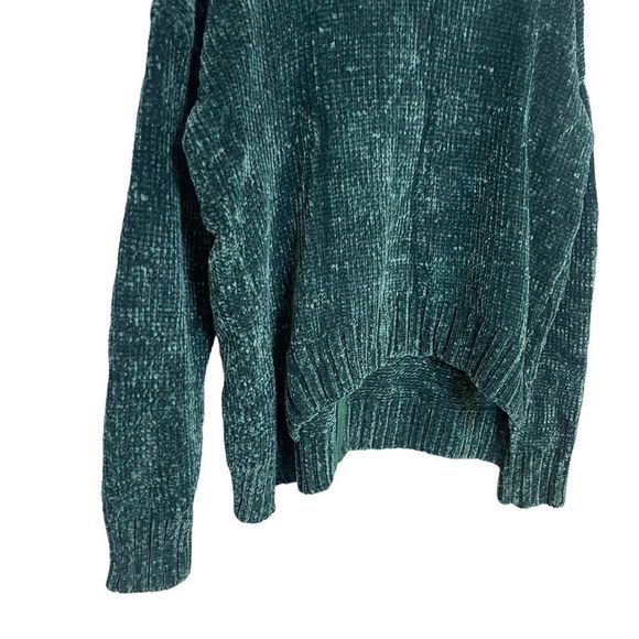 New Marled Reunited Cowl Turtleneck Evergreen Chenille Knit Sweater Green - Picture 7 of 15